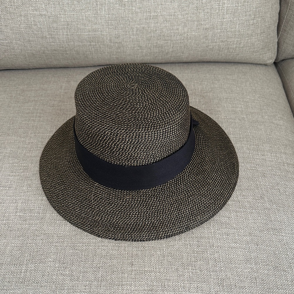 Eric Javits Woven Tan and Black Hat